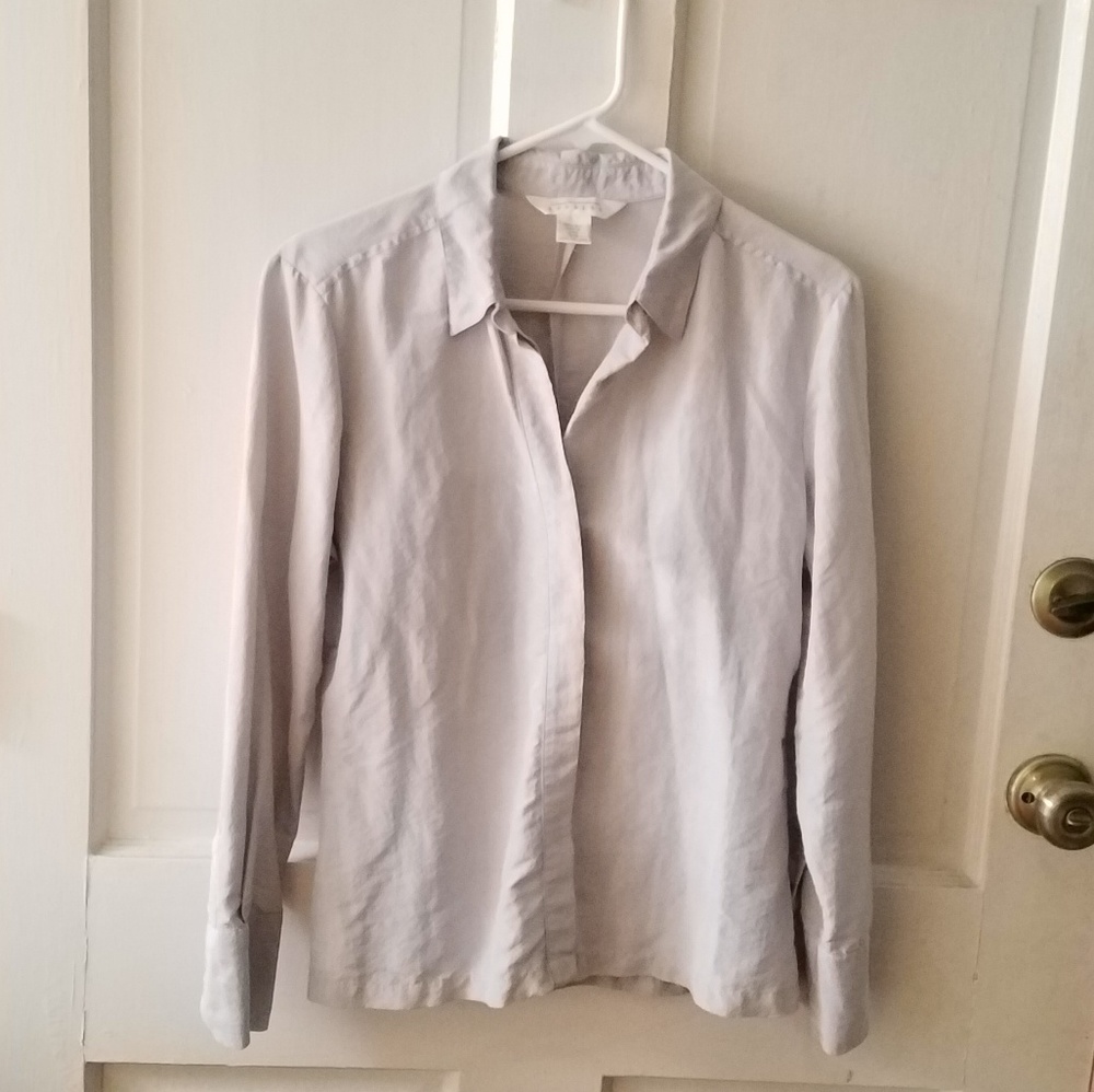 Express light grey silk blouse
